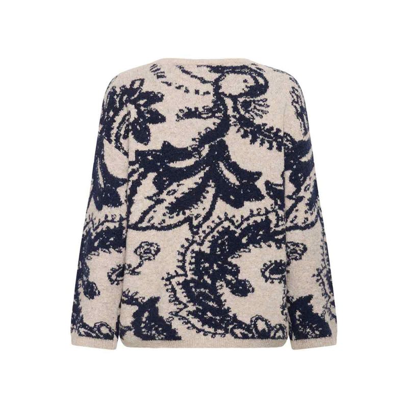 CRTemikka Knit Pullover - Navy Paisley