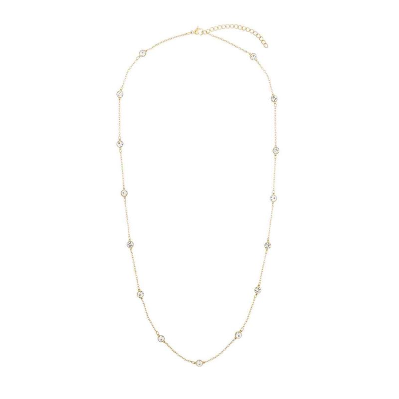 Crystal Dot Chain Necklace 55 cm