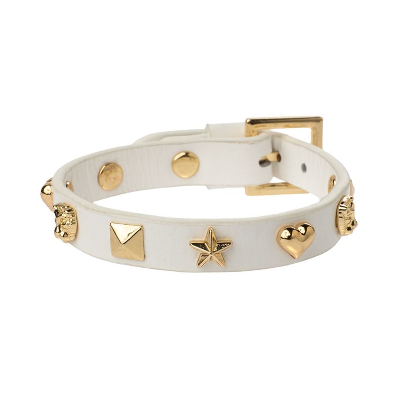 Leather Sign Stud Bracelet