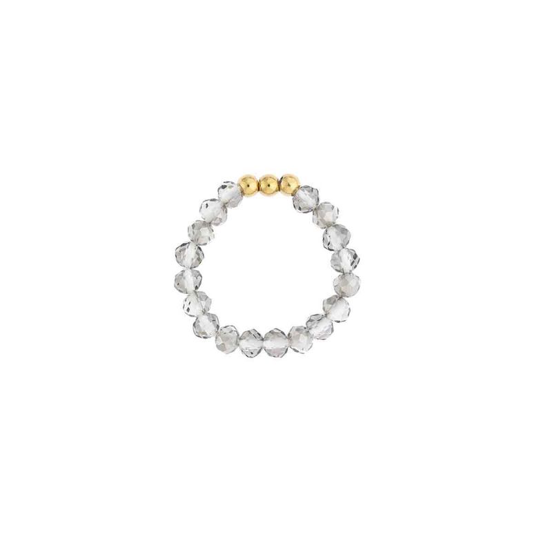 Crystal Bead Ring 3 mm - Sparkled Grey